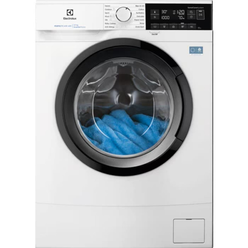 Electrolux EWS6327DE 600. sērijas SensiCare veļas mazgājamā mašīna ar priekšējo ielādi, 7 kg, balta