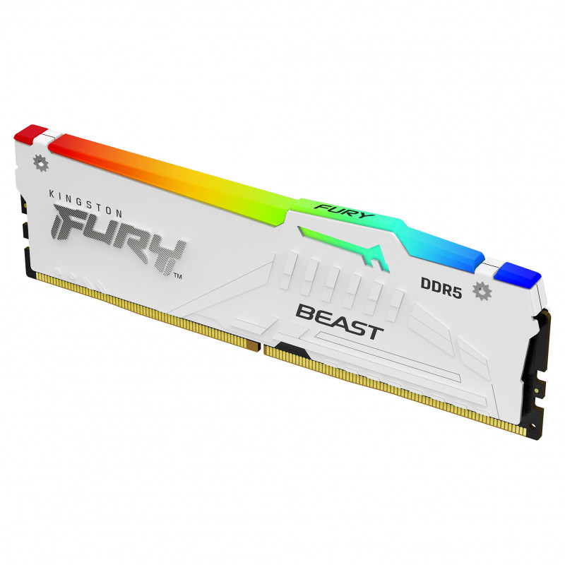Kingston FURY Beast 16 GB DDR5-5600 CL40 DIMM atmiņas modulis, RGB, balts, KF556C40BWA-16