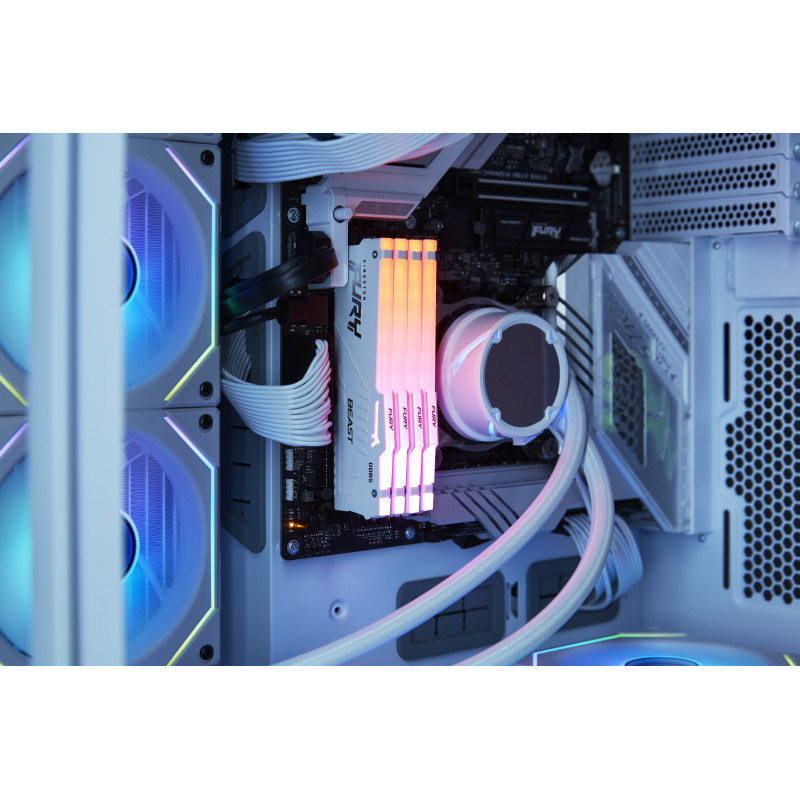 Kingston FURY Beast 16 GB DDR5-5600 CL40 DIMM atmiņas modulis, RGB, balts, KF556C40BWA-16