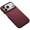 PITAKA Edge Case Argyle MagSafe vāciņš Apple iPhone 18 Pro / 17 Pro, bordo krāsā
