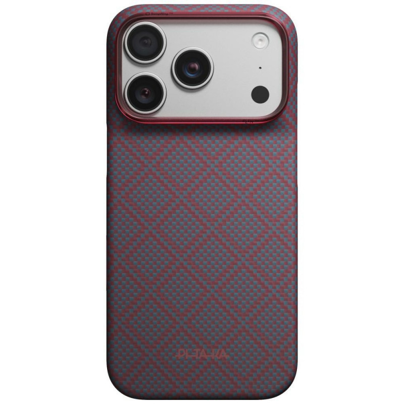 PITAKA Edge Case Argyle MagSafe vāciņš Apple iPhone 18 Pro / 17 Pro, zili sarkans
