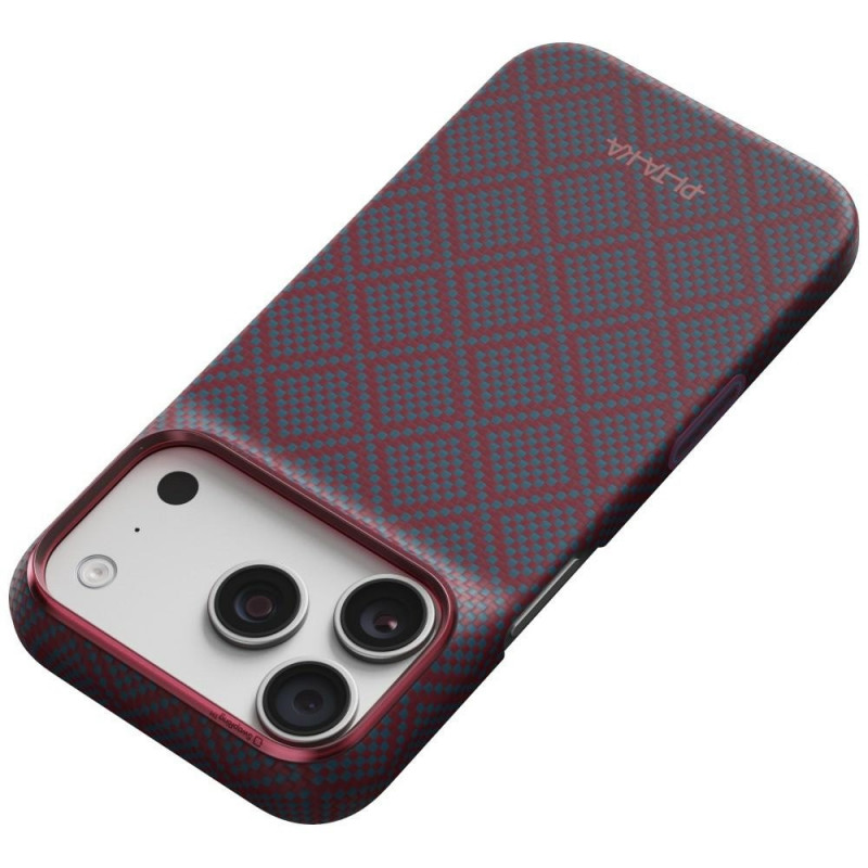 PITAKA Edge Case Argyle MagSafe vāciņš Apple iPhone 18 Pro / 17 Pro, zili sarkans