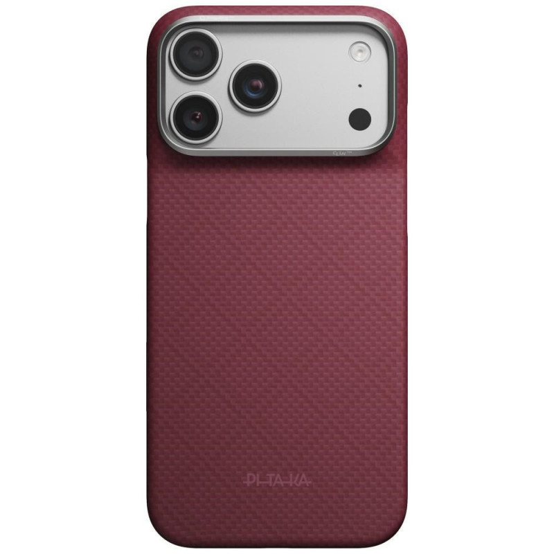 PITAKA Edge Case Argyle MagSafe vāciņš Apple iPhone 18 Pro Max / 17 Pro Max, bordo krāsā