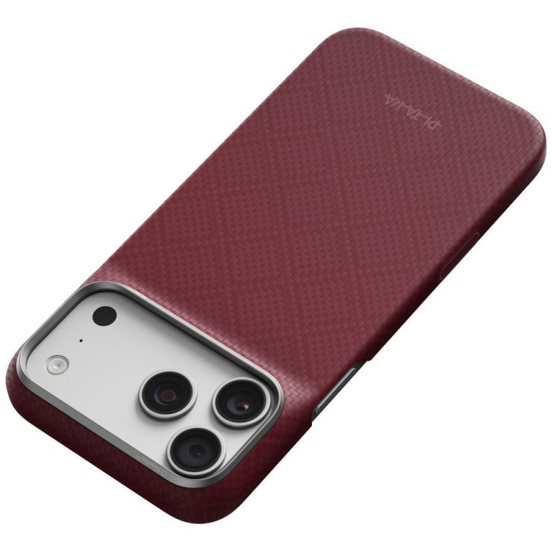 PITAKA Edge Case Argyle MagSafe vāciņš Apple iPhone 18 Pro Max / 17 Pro Max, bordo krāsā