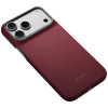 PITAKA Edge Case Argyle MagSafe vāciņš Apple iPhone 18 Pro Max / 17 Pro Max, bordo krāsā