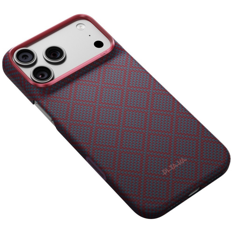 PITAKA Edge Case Argyle MagSafe vāciņš Apple iPhone 18 Pro Max / 17 Pro Max, zili sarkans