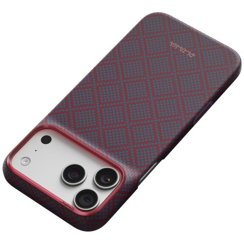 PITAKA Edge Case Argyle MagSafe vāciņš Apple iPhone 18 Pro Max / 17 Pro Max, zili sarkans