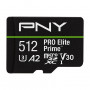 PNY PRO Elite Prime microSDXC atmiņas karte 512 GB, UHS-I, Class 10, U3, V30, P-SDU512V32200PEP-GE