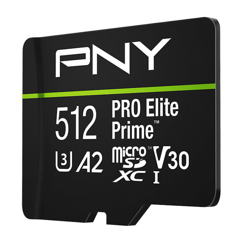 PNY PRO Elite Prime microSDXC atmiņas karte 512 GB, UHS-I, Class 10, U3, V30, P-SDU512V32200PEP-GE