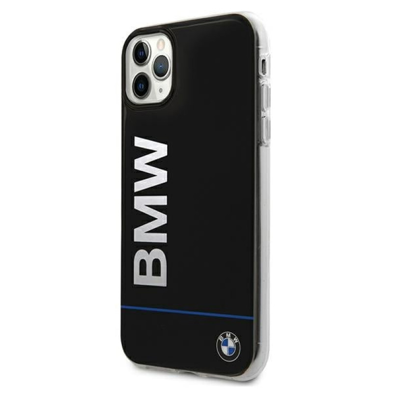 BMW BMHCN65PCUBBK Apple iPhone 11 Pro Max cietais maciņš Signature Printed Logo, melns