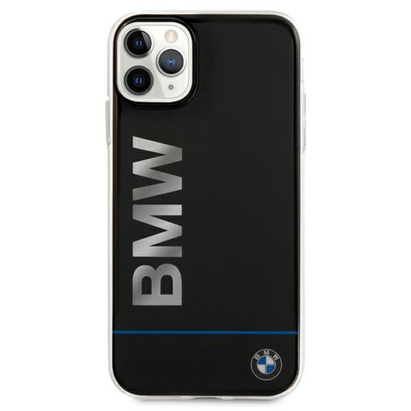 BMW BMHCN65PCUBBK Apple iPhone 11 Pro Max cietais maciņš Signature Printed Logo, melns