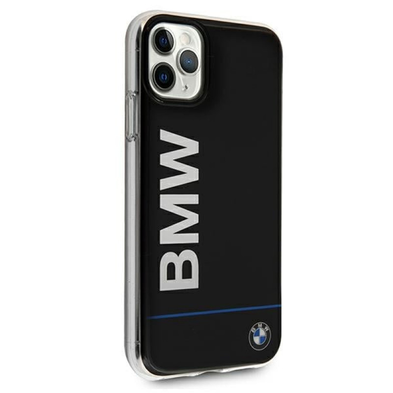 BMW BMHCN65PCUBBK Apple iPhone 11 Pro Max cietais maciņš Signature Printed Logo, melns