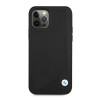BMW BMHCP12LRCDPK Apple iPhone 12 Pro Max cietais futrālis Leather Deboss, melns