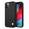 BMW BMHCP12MRCDPK Apple iPhone 12 / 12 Pro cietais futrālis Leather Deboss, melns