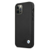BMW BMHCP12MRCDPK Apple iPhone 12 / 12 Pro cietais futrālis Leather Deboss, melns