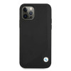 BMW BMHCP12MRCDPK Apple iPhone 12 / 12 Pro cietais futrālis Leather Deboss, melns