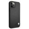 BMW BMHCP12MRCDPK Apple iPhone 12 / 12 Pro cietais futrālis Leather Deboss, melns
