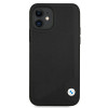 BMW BMHCP12SRCDPK Apple iPhone 12 mini cietais futrālis Leather Deboss, melns