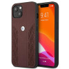 BMW BMHCP13MRSPPR Apple iPhone 13 cietais futrālis Leather Curve Perforate, sarkans