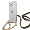 Guess GUHCP12MKC4GSGO Apple iPhone 12 / 12 Pro cietais maciņš 4G Gold Chain, caurspīdīgs
