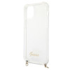 Guess GUHCP12MKC4GSGO Apple iPhone 12 / 12 Pro cietais maciņš 4G Gold Chain, caurspīdīgs