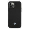 BMW BMHCP12MRSWPK Apple iPhone 12 / 12 Pro cietais futrālis Leather Perforate, melns