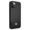 BMW BMHCP12MRSWPK Apple iPhone 12 / 12 Pro cietais futrālis Leather Perforate, melns