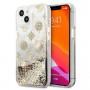 Guess GUHCP13SLGPEGO Apple iPhone 13 mini cietais maciņš Peony Liquid Glitter, zelta