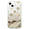 Guess GUHCP13SLGPEGO Apple iPhone 13 mini cietais maciņš Peony Liquid Glitter, zelta