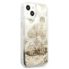 Guess GUHCP13SLGPEGO Apple iPhone 13 mini cietais maciņš Peony Liquid Glitter, zelta