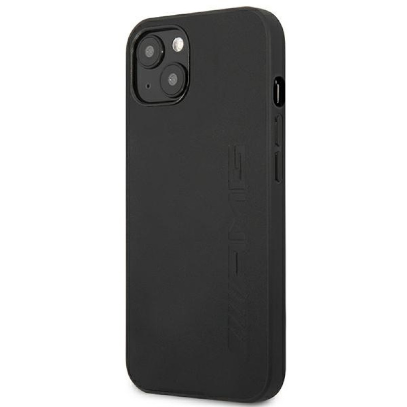 Mercedes-AMG AMHCP14SDOLBK Apple iPhone 14 cietais maciņš Leather Hot Stamped, melns