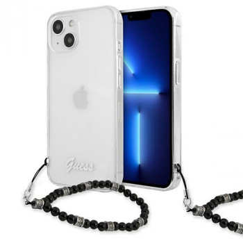 Guess GUHCP13SKPSBK Apple iPhone 13 mini cietais futrālis Black Pearl, caurspīdīgs