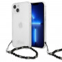 Guess GUHCP13SKPSBK Apple iPhone 13 mini cietais futrālis Black Pearl, caurspīdīgs