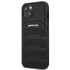 Mercedes-AMG AMHCP14MGSEBK Apple iPhone 14 Plus / 15 Plus cietais maciņš, Leather Debossed Lines, melns