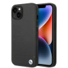 BMW BMHMP14SSLLBK Apple iPhone 14 cietais maciņš, Signature Logo Imprint MagSafe, melns