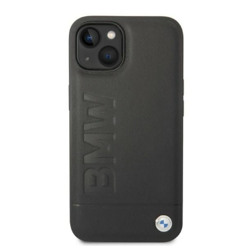 BMW BMHMP14MSLLBK Apple iPhone 14 Plus / 15 Plus cietais futrālis, Signature Logo Imprint MagSafe, melns