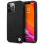 BMW BMHMP14XSLLBK Apple iPhone 14 Pro Max cietais futrālis, Signature Logo Imprint MagSafe, melns