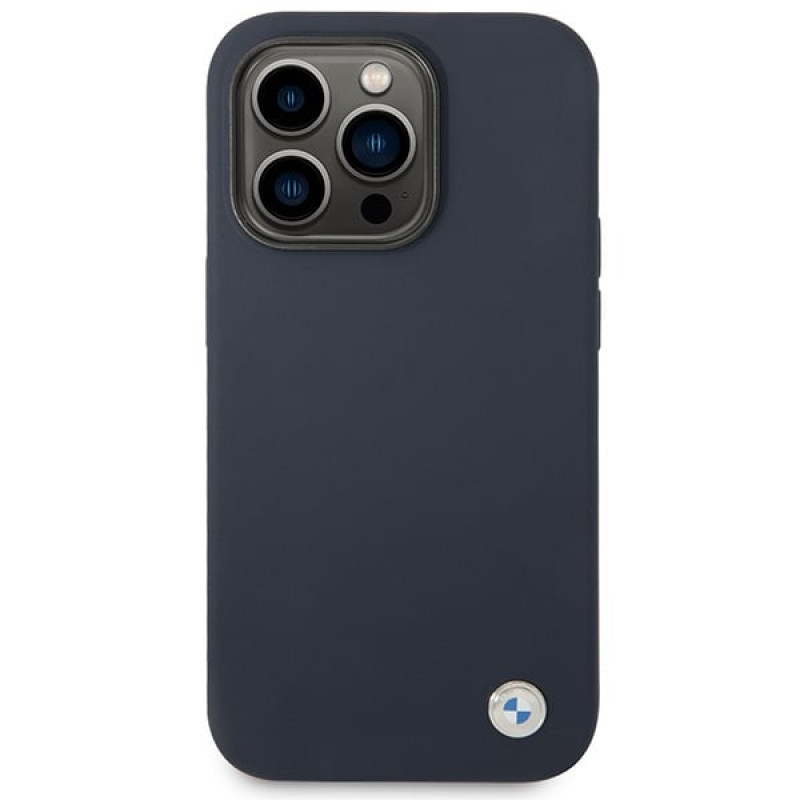 BMW BMHMP14XSILNA Apple iPhone 14 Pro Max vāciņš, Silicone Metal Logo MagSafe, navy