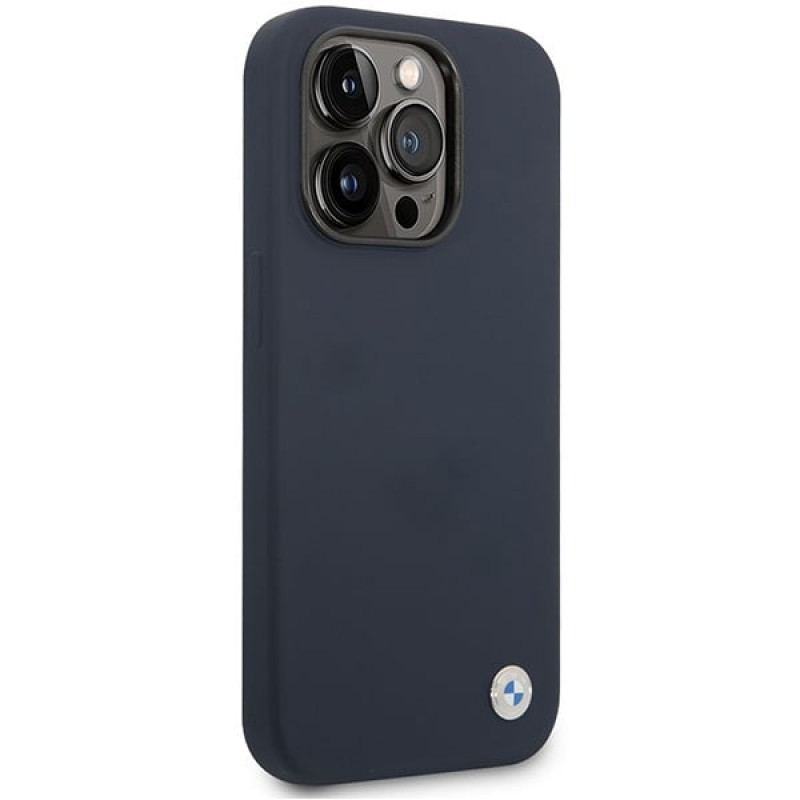 BMW BMHMP14XSILNA Apple iPhone 14 Pro Max vāciņš, Silicone Metal Logo MagSafe, navy