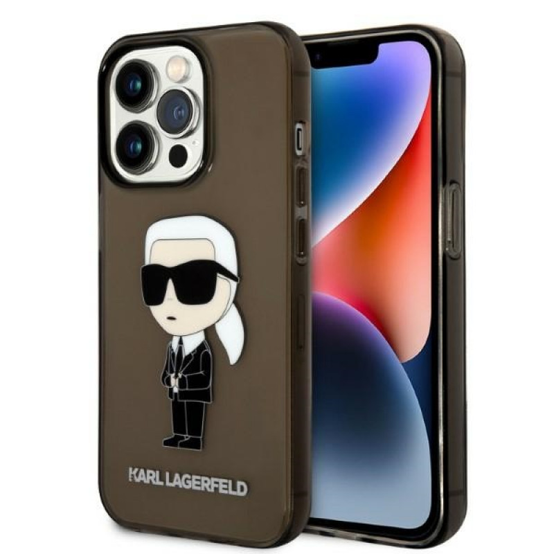 Karl Lagerfeld KLHCP14XHNIKTCK Apple iPhone 14 Pro Max cietais maciņš, Ikonik Karl, melns