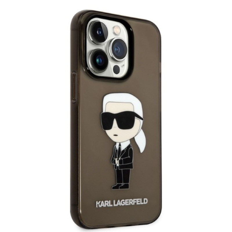 Karl Lagerfeld KLHCP14XHNIKTCK Apple iPhone 14 Pro Max cietais maciņš, Ikonik Karl, melns