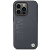 BMW BMHMP14XSLLNA Apple iPhone 14 Pro Max cietais futrālis, Leather Hot Stamp MagSafe, navy
