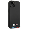 BMW BMHMP14M22PTDK Apple iPhone 14 Plus / 15 Plus vāciņš, Leather Stamp Tricolor MagSafe, melns