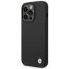 BMW BMHCP14LSILBK Apple iPhone 14 Pro vāciņš, Silicone Metal Logo, melns