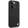 BMW BMHCP14LSILBK Apple iPhone 14 Pro vāciņš, Silicone Metal Logo, melns