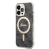 Guess GUBPP13LH4EACSK korpuss + bezvadu lādētājs komplekts Apple iPhone 13 Pro, melns cietais korpuss 4G Print MagSafe