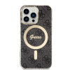 Guess GUBPP13LH4EACSK korpuss + bezvadu lādētājs komplekts Apple iPhone 13 Pro, melns cietais korpuss 4G Print MagSafe