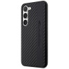 Mercedes-AMG AMHCS23SBLSCA Carbon Stripe & Embossed cietais maciņš Samsung Galaxy S23 (S911), melns