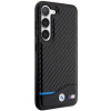 BMW BMHCS23M22NBCK Leather Carbon cietais maciņš Samsung Galaxy S23+ (S916), melns