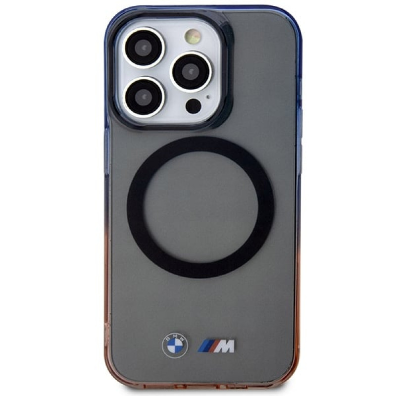 BMW BMHMP14XHTGE Gradient Bumper cietais maciņš Apple iPhone 14 Pro Max, pelēks, MagSafe